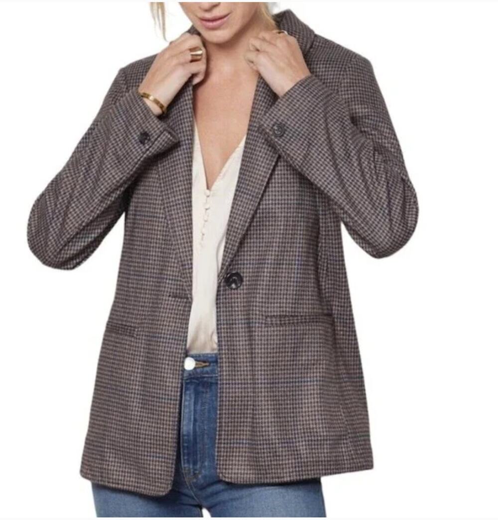 SANCTUARY NWT Plaid Academia Single Button Notched Collar Boyfriend Blazer // XS